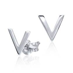 Rhodium Plated Stud Earrings STS-2403-RP